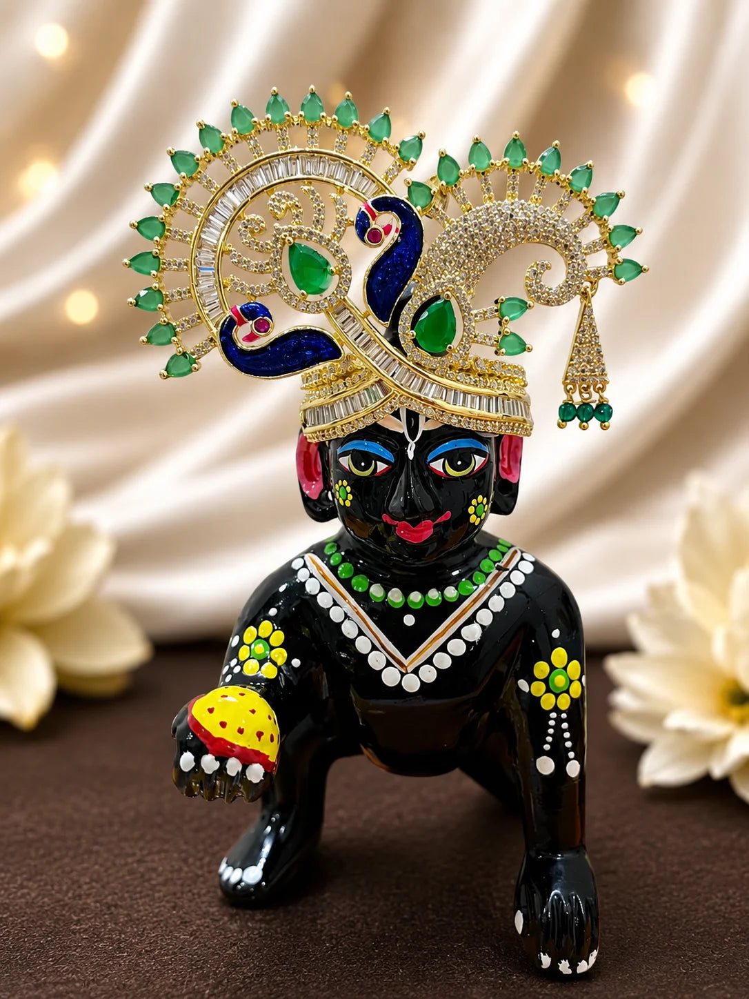 Surya AD Mukut for Laddu Gopal with sparkling American diamond crown design