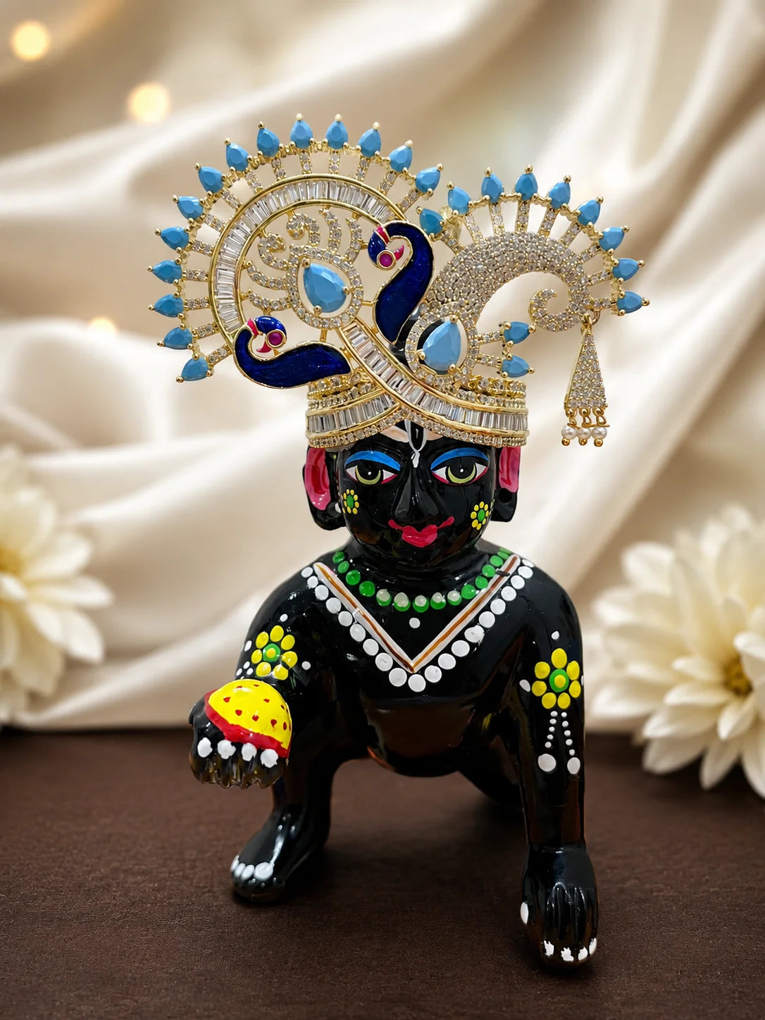 Surya AD Mukut for Laddu Gopal with sparkling American diamond crown design