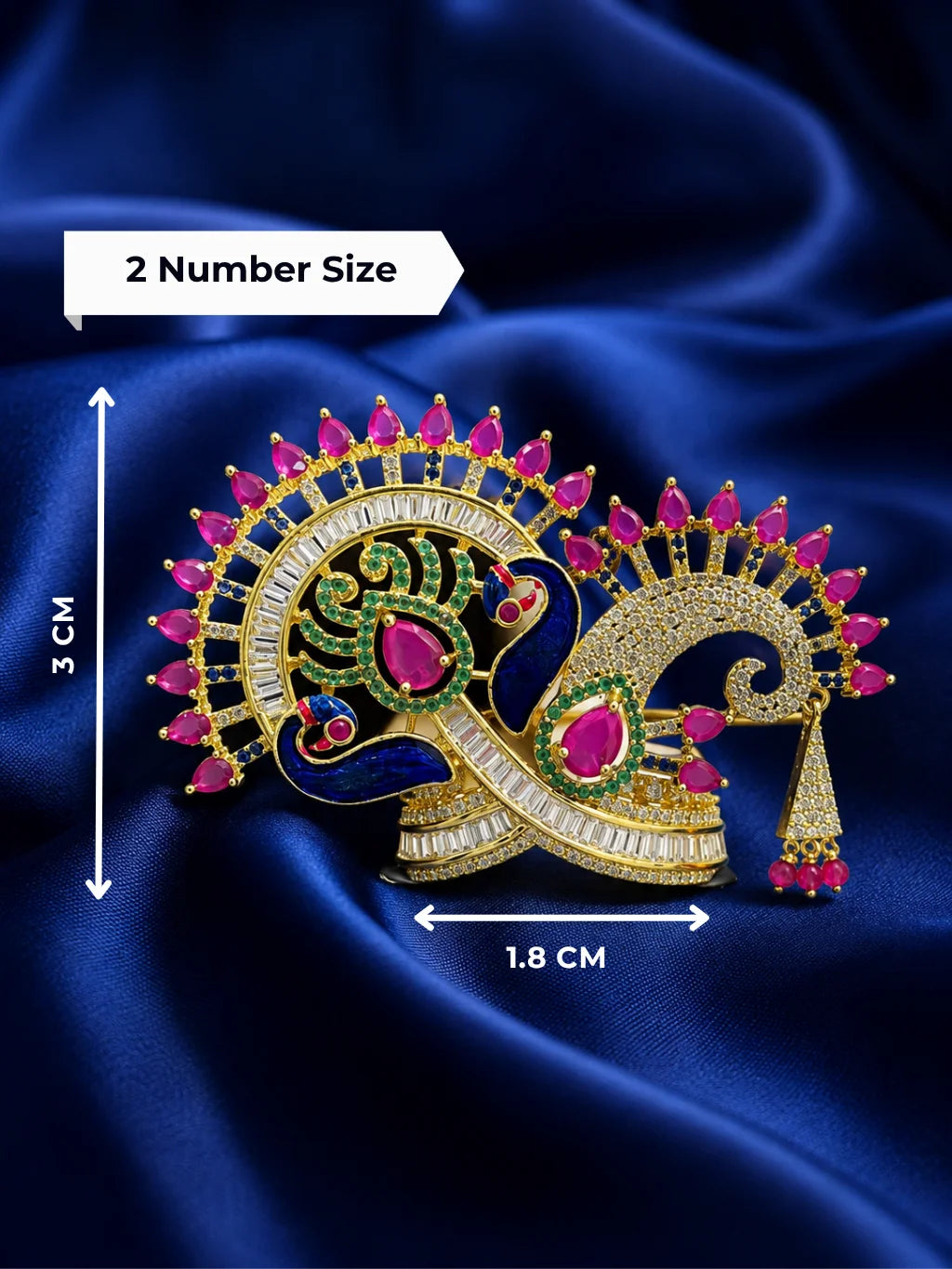 Surya AD Mukut for Laddu Gopal with sparkling American diamond crown design
