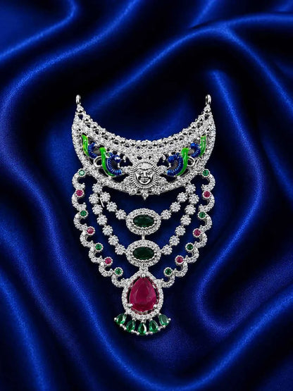 Surya Dev Silver Plated Haar for Deity
