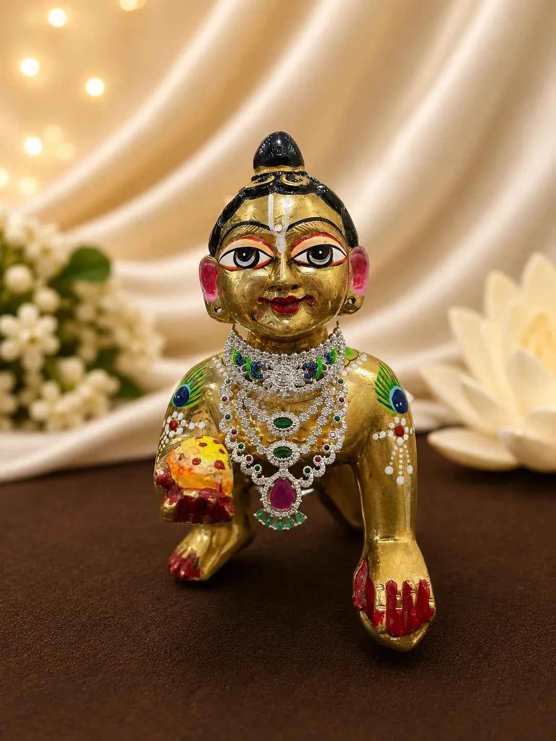 Surya Dev Silver Plated Haar for Deity