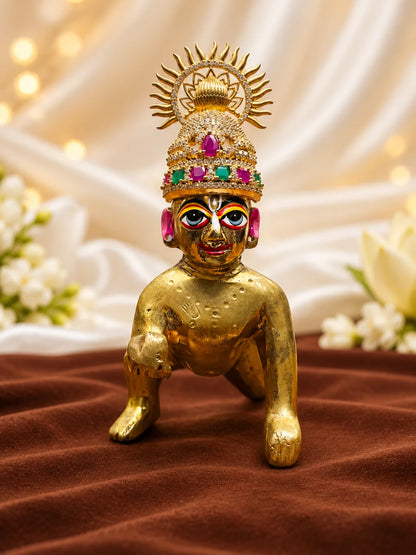 Shop Surya Kalash AD Mukut for Deity with radiant Surya-inspired styling, Kalash-inspired artistry and sparkling AD work for grand divine shringar.
