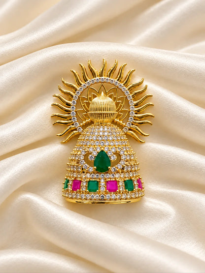 Shop Surya Kalash AD Mukut for Deity with radiant Surya-inspired styling, Kalash-inspired artistry and sparkling AD work for grand divine shringar.

