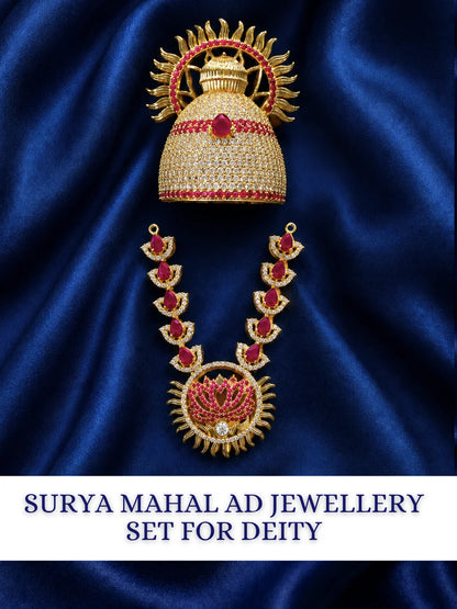 Surya Mahal AD Jewellery Set, featuring radiant stonework and a majestic design for royal everyday and festive shringar.