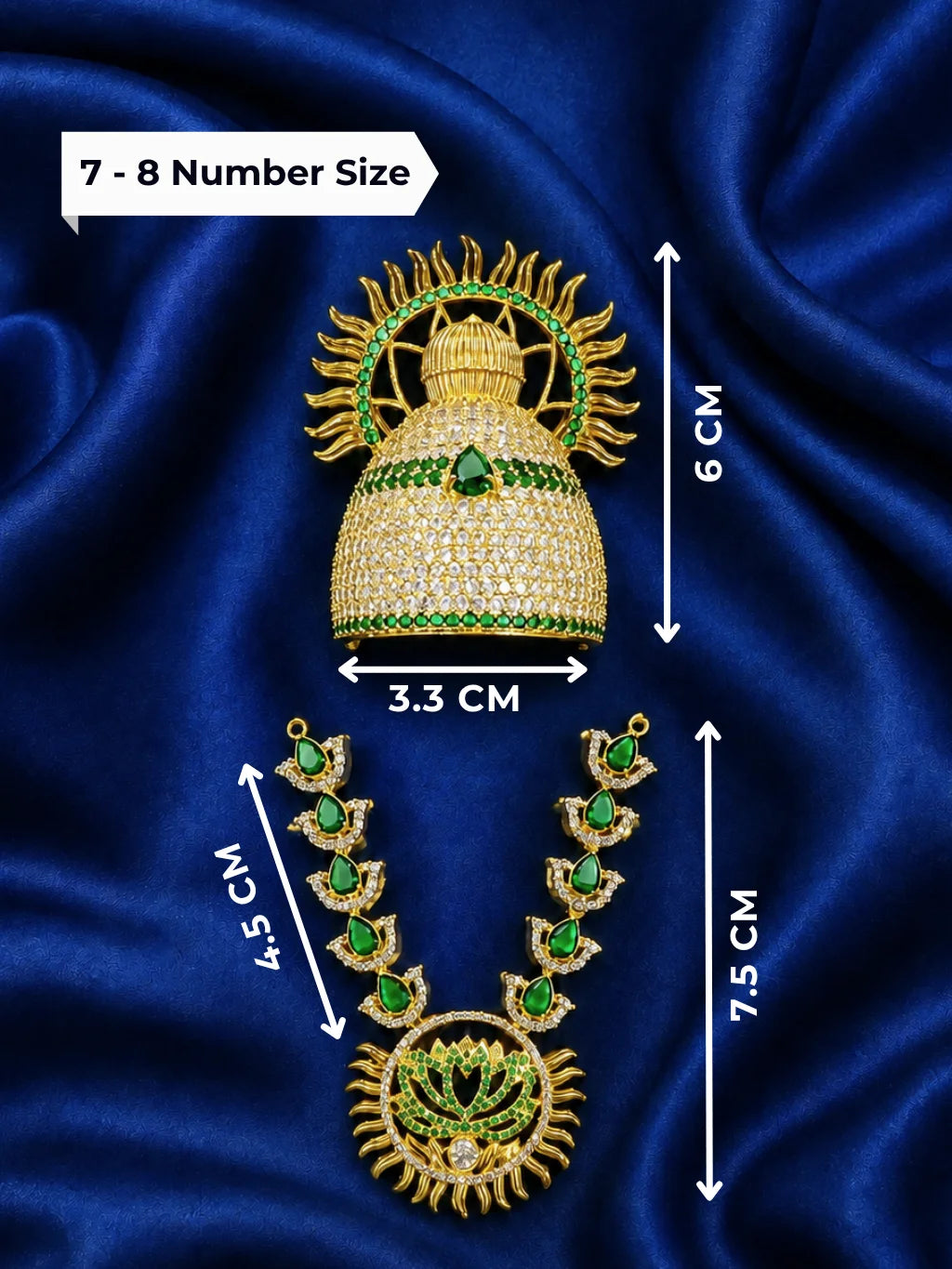 Surya Mahal AD Jewellery Set, featuring radiant stonework and a majestic design for royal everyday and festive shringar.