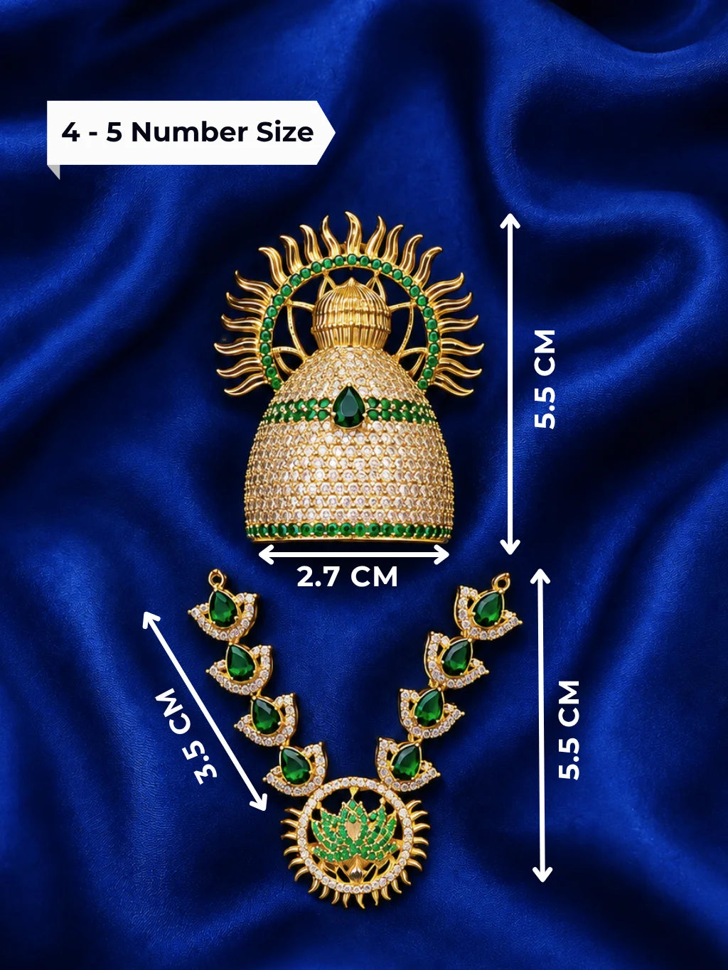 Surya Mahal AD Jewellery Set, featuring radiant stonework and a majestic design for royal everyday and festive shringar.