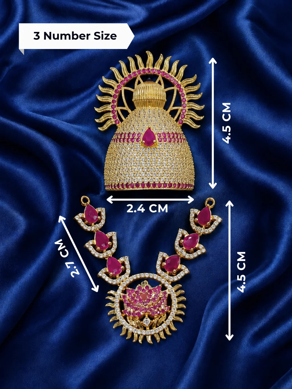 Surya Mahal AD Jewellery Set, featuring radiant stonework and a majestic design for royal everyday and festive shringar.