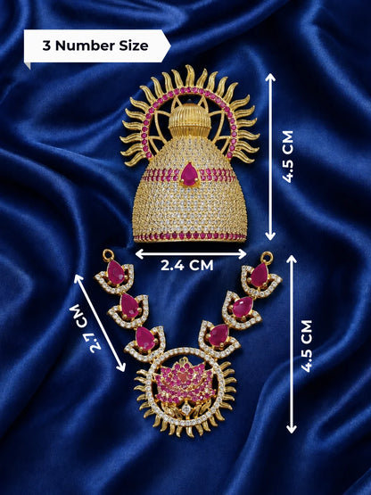 Surya Mahal AD Jewellery Set, featuring radiant stonework and a majestic design for royal everyday and festive shringar.