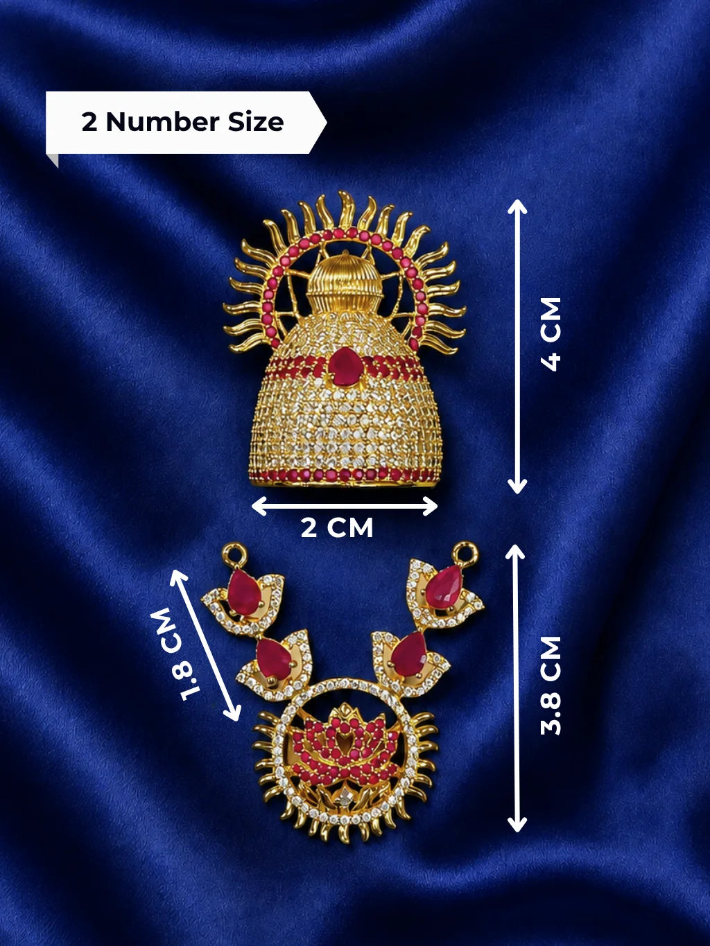 Surya Mahal AD Jewellery Set, featuring radiant stonework and a majestic design for royal everyday and festive shringar.