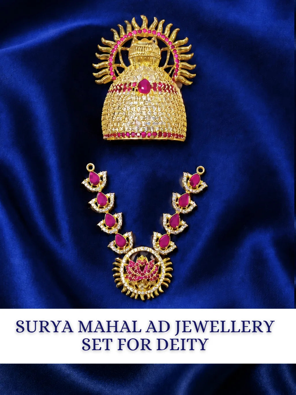 Surya Mahal AD Jewellery Set, featuring radiant stonework and a majestic design for royal everyday and festive shringar.