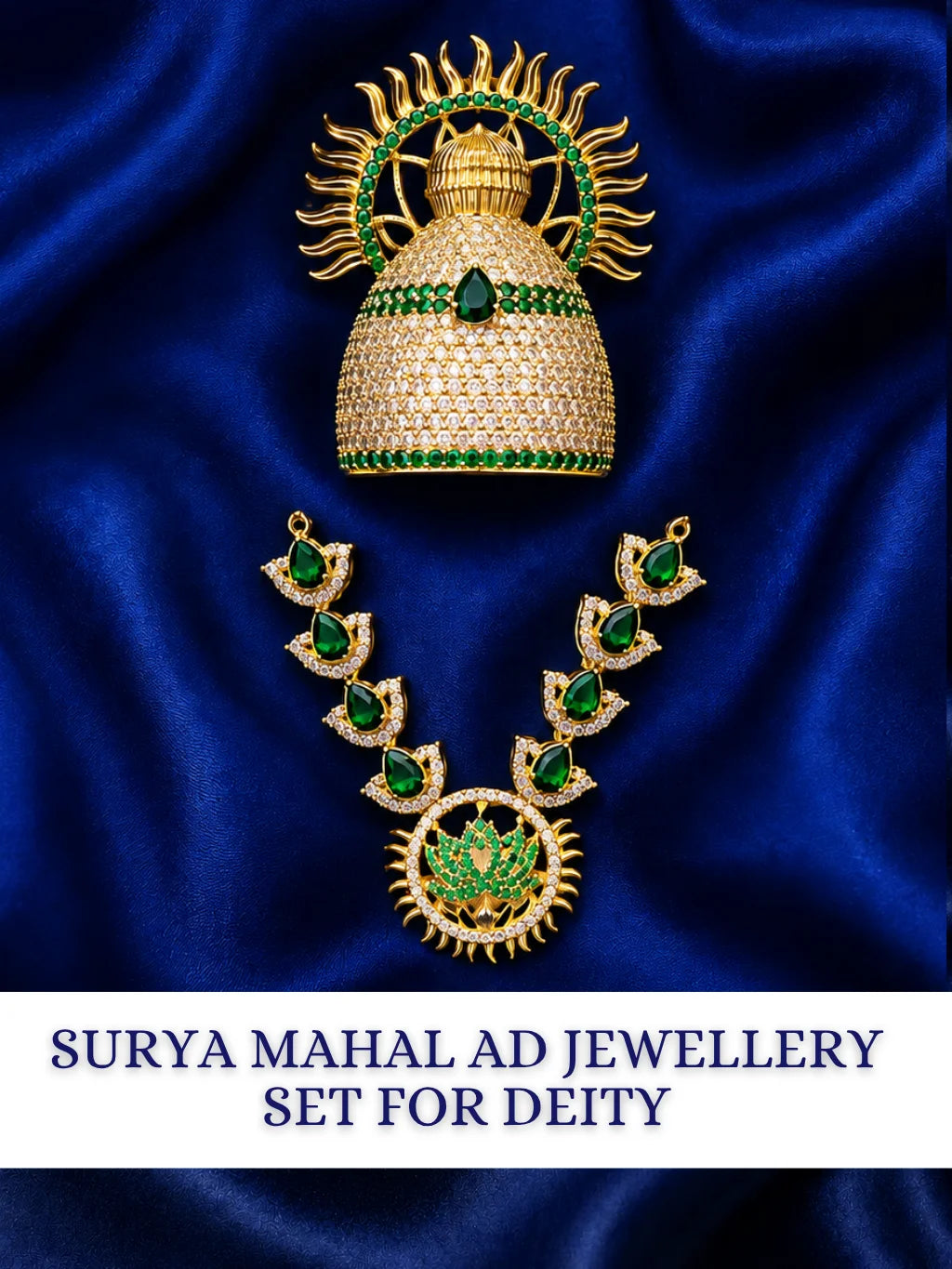 Surya Mahal AD Jewellery Set, featuring radiant stonework and a majestic design for royal everyday and festive shringar.