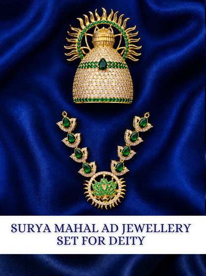 Surya Mahal AD Jewellery Set, featuring radiant stonework and a majestic design for royal everyday and festive shringar.
