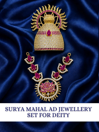 Surya Mahal AD Jewellery Set, featuring radiant stonework and a majestic design for royal everyday and festive shringar.