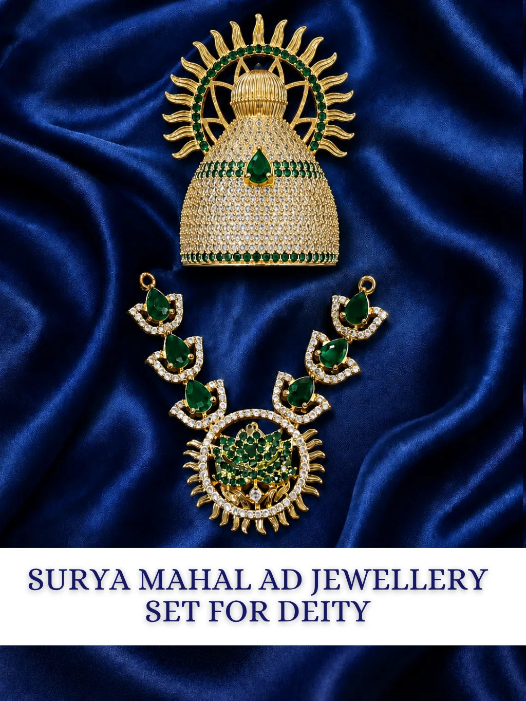 Surya Mahal AD Jewellery Set, featuring radiant stonework and a majestic design for royal everyday and festive shringar.