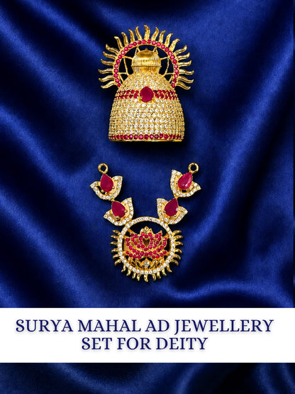 Surya Mahal AD Jewellery Set, featuring radiant stonework and a majestic design for royal everyday and festive shringar.