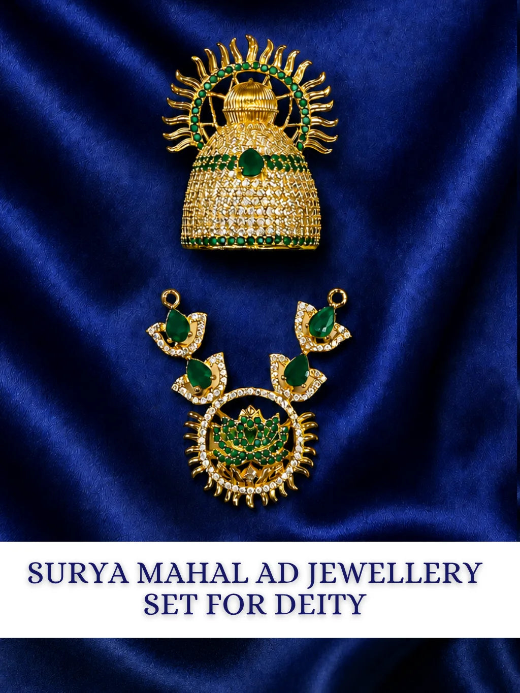 Surya Mahal AD Jewellery Set, featuring radiant stonework and a majestic design for royal everyday and festive shringar.