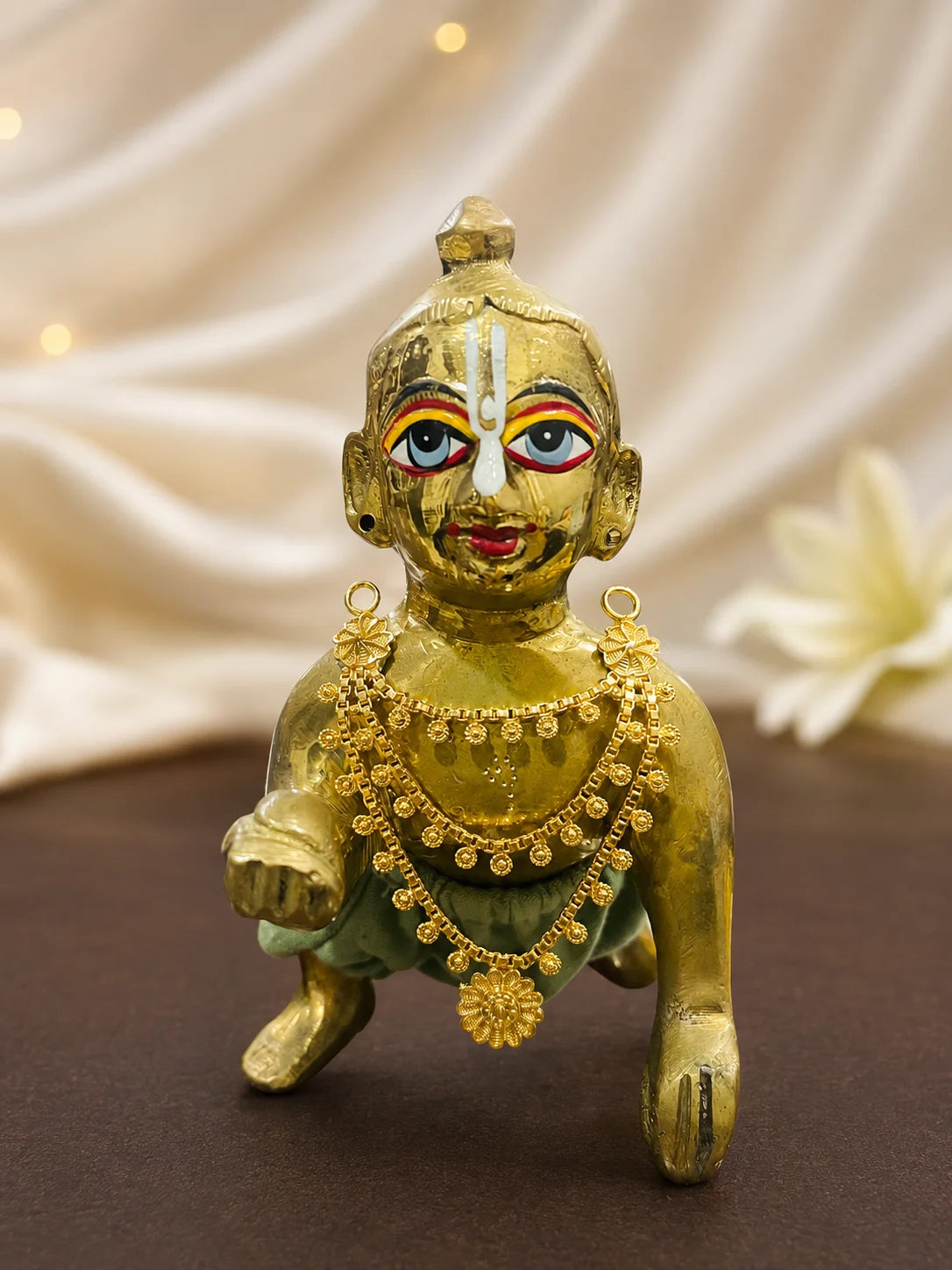 Swarn Pushpa Gold Plated Haar for Laddu Gopal, Radha Rani, Ram Lalla, Mata Rani and Other Deities