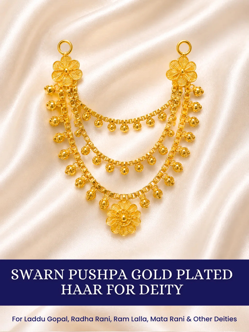 Swarn Pushpa Gold Plated Haar for Deity
