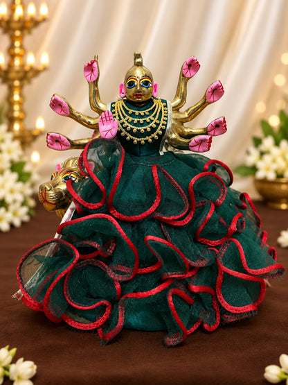 Temple Tarang Gold Plated Haar for Deity featuring graceful wave-inspired detailing and a rich temple-style finish. Perfect for Laddu Gopal & festive shringar.
