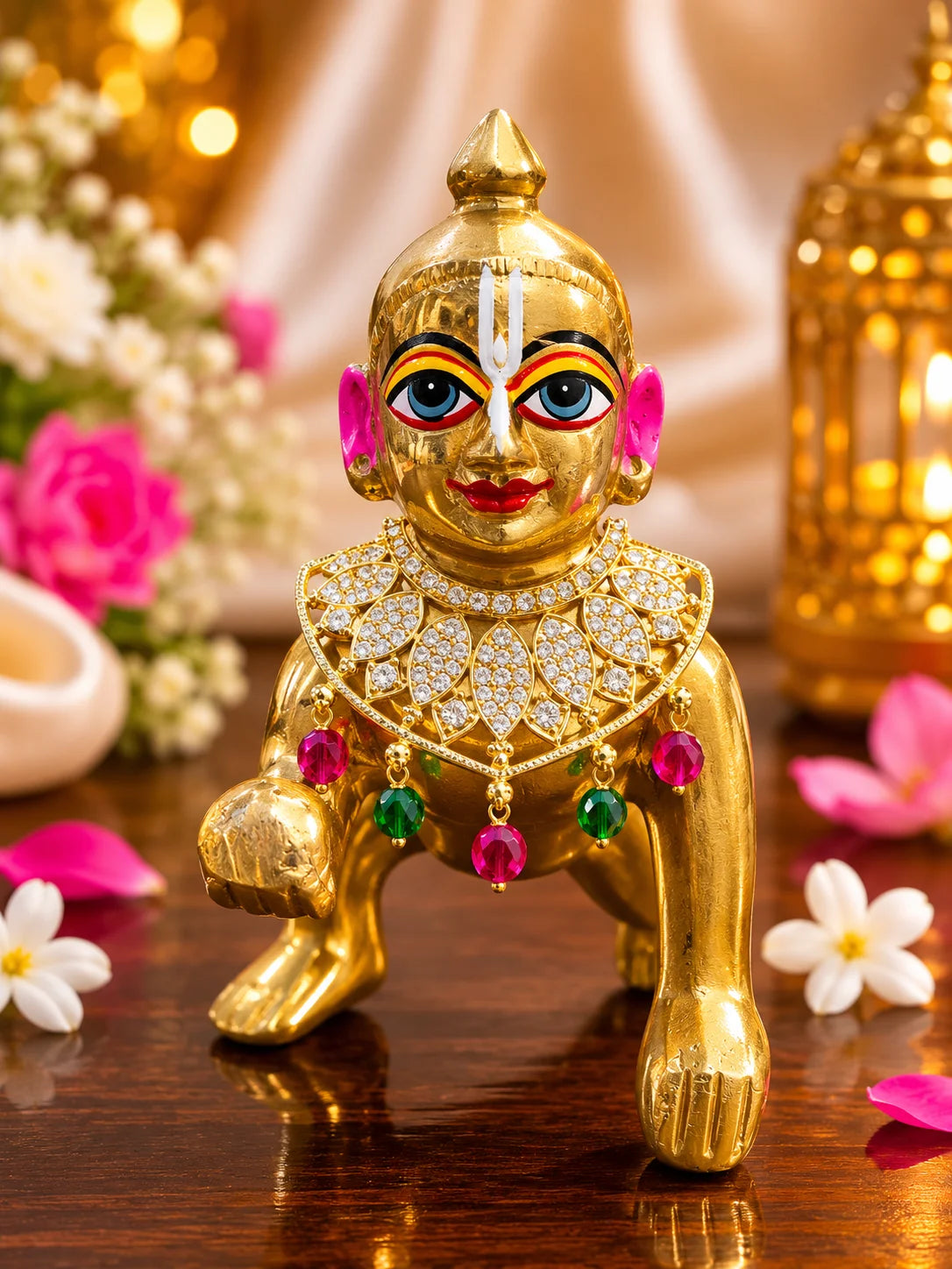 Premium Utsav Layered Hasli Choker with Elegant Drop Accents for Deities