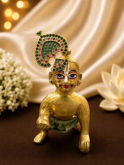 Vaibhav AD Seep Mukut for Laddu Gopal with sparkling AD stone work and royal design