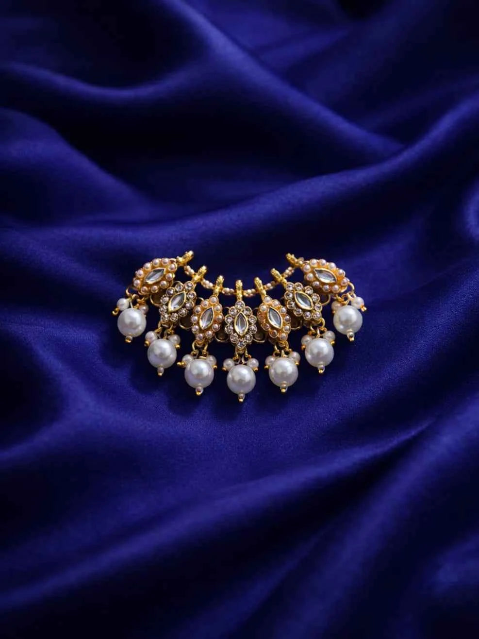 White Color Classic Pearl Kundan Mala