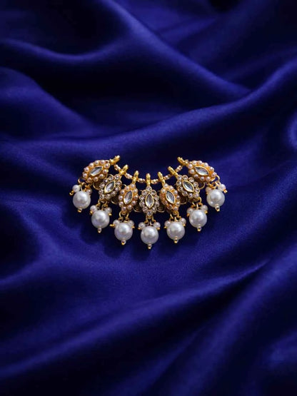 White Color Classic Pearl Kundan Mala