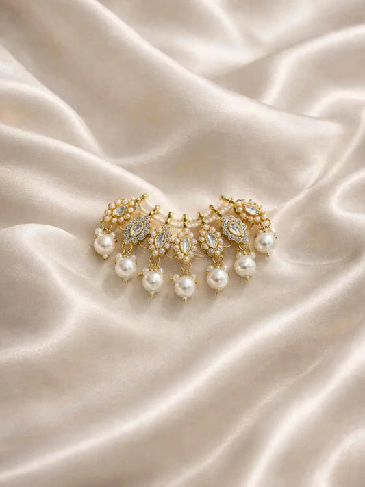 White Color Classic Pearl Kundan Mala