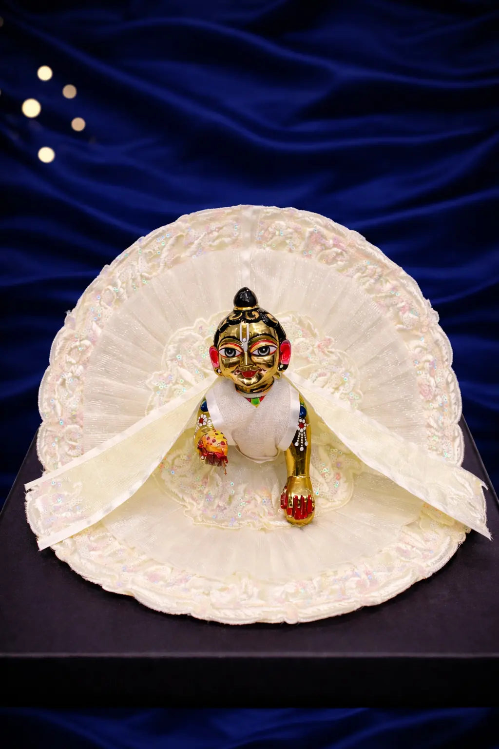 White Laddu Gopal poshak elegant daily shringar dress