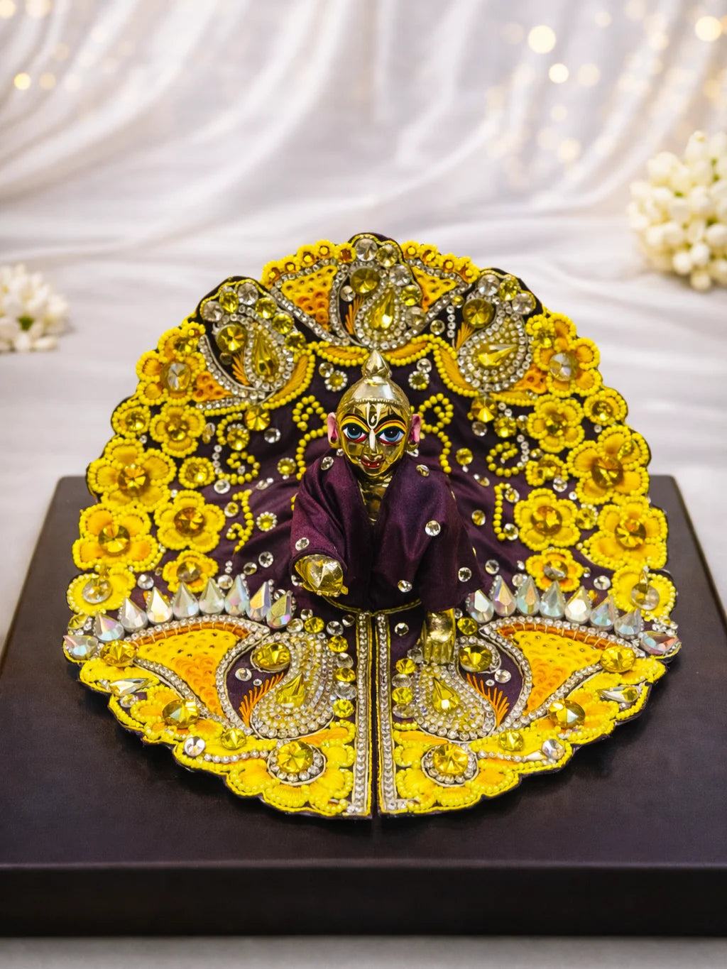 Wine color heavy work Laddu Gopal poshak for royal shringar