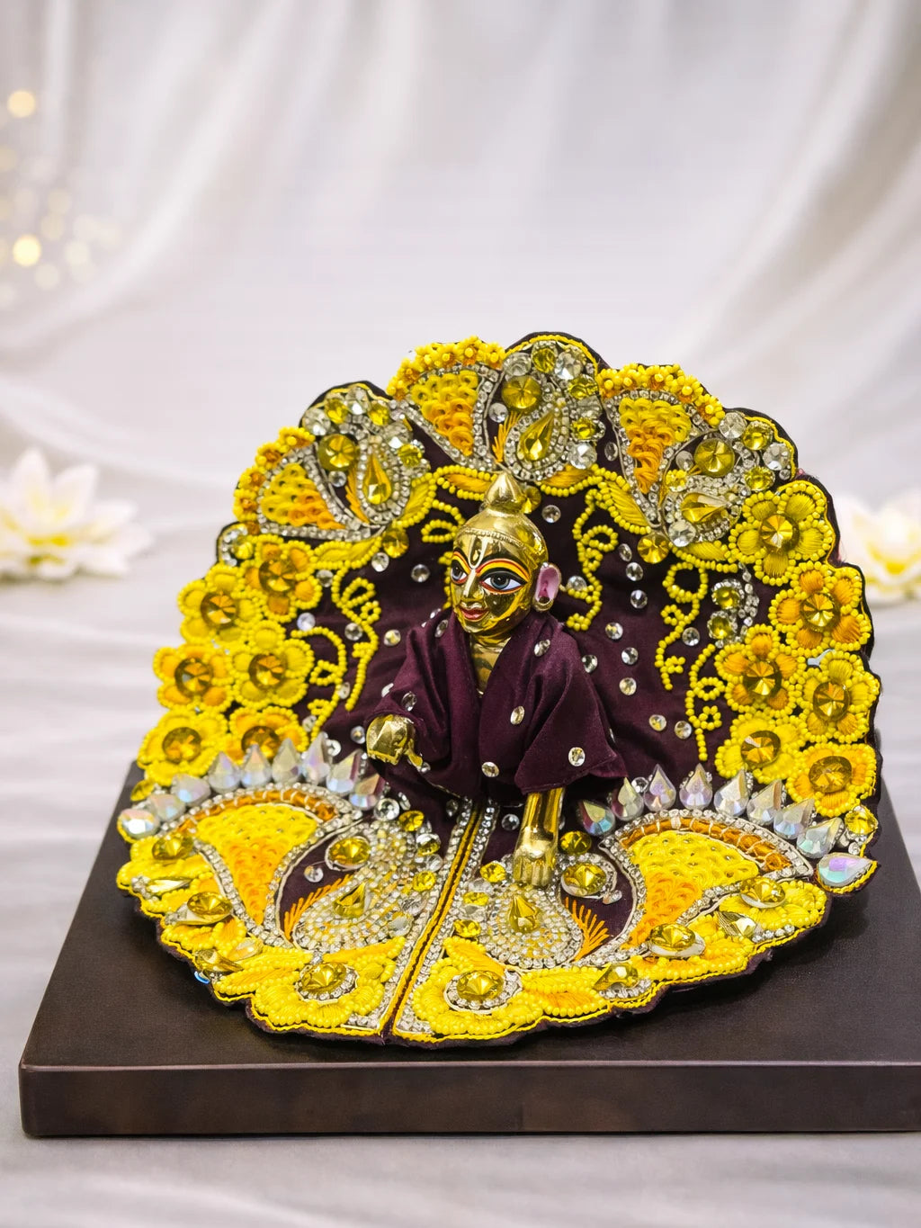 Wine color heavy work Laddu Gopal poshak for royal shringar