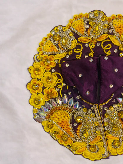 Wine color heavy work Laddu Gopal poshak for royal shringar