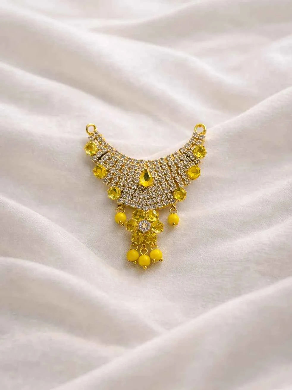 Yellow devotional jewellery for God for bright divine shringar