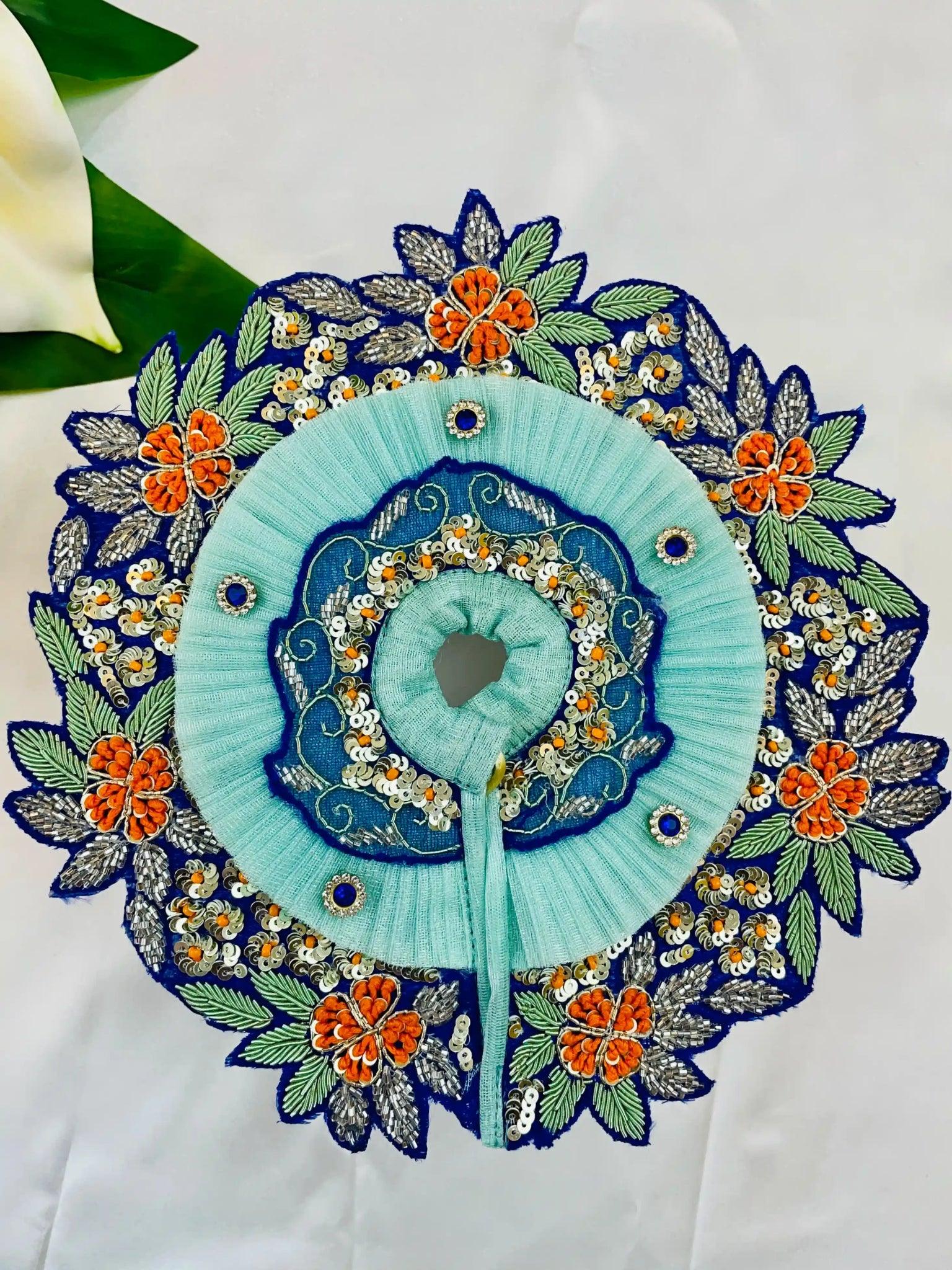 Celestial Blue Zari Embroidered Dress - Mero Kanha Ji
