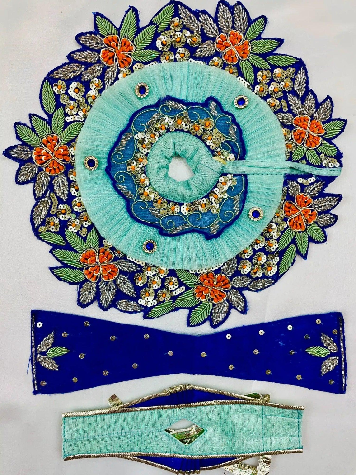 Celestial Blue Zari Embroidered Dress - Mero Kanha Ji