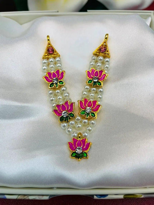 Handcrafted Lotus & Pearl Mala - Mero Kanha Ji