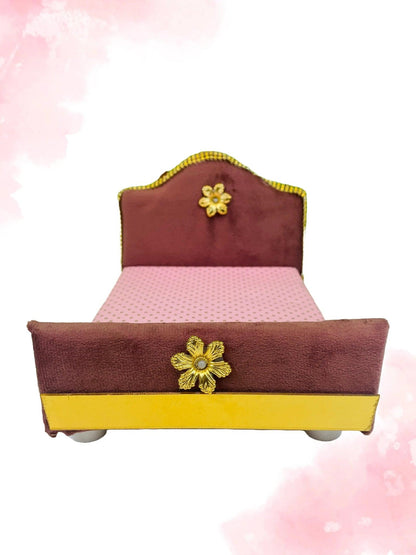 Laddu Gopal Bed Pastel Pink - Mero Kanha Ji