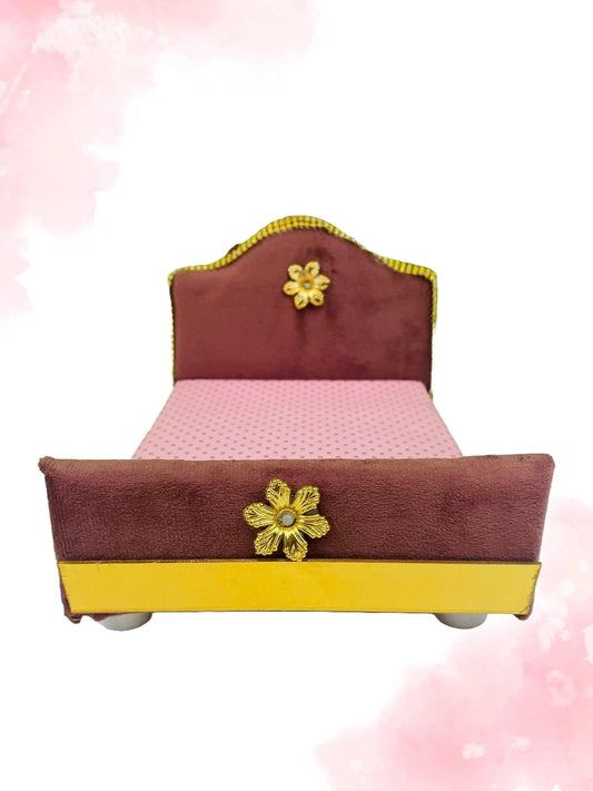 Laddu Gopal Bed Pastel Pink - Mero Kanha Ji