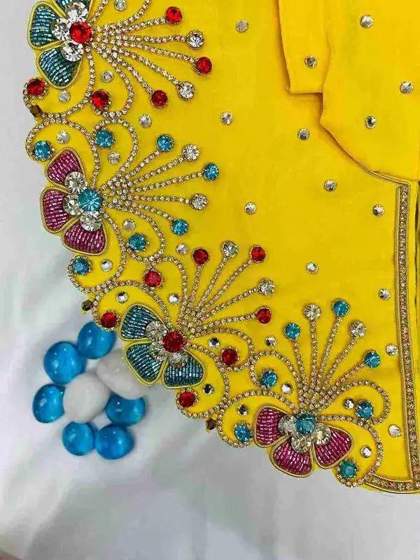 Premium Zari Embroidered Deity Dress - Mero Kanha Ji