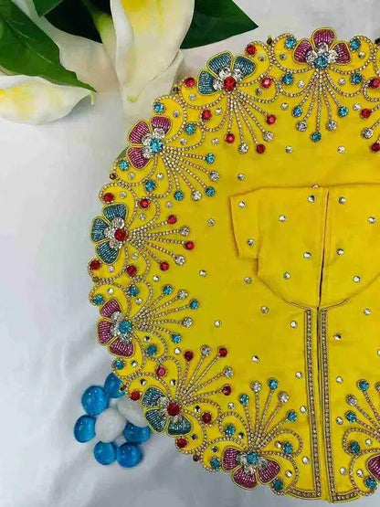 Premium Zari Embroidered Deity Dress - Mero Kanha Ji